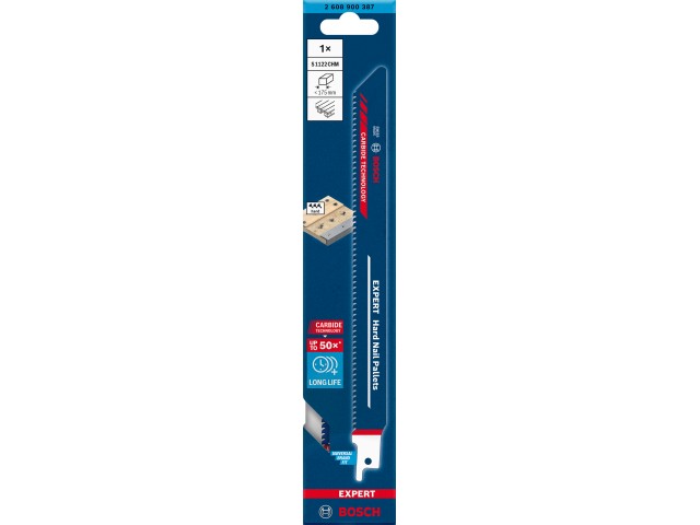 List Bosch za sabljasto žago EXPERT Hard Nail Pallets S1122CHM, 225mm, 8TPI, za les, 2608900387